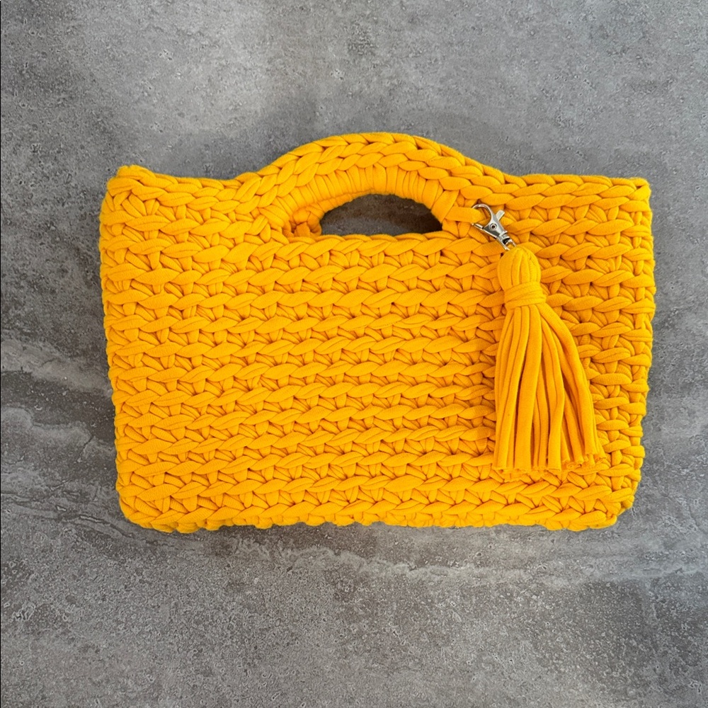 Handcrafted Yellow Woven Bag